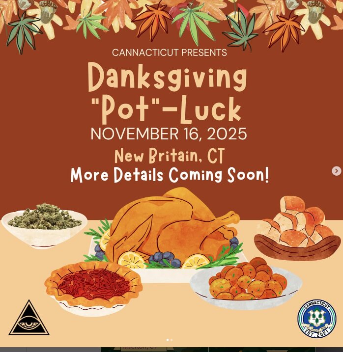 Cannacticut Presents Danksgiving Pot-Luck event flyer