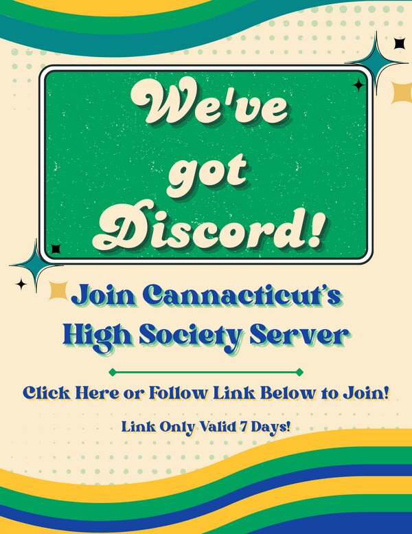 Join Cannacticut's High Society Discord server flyer