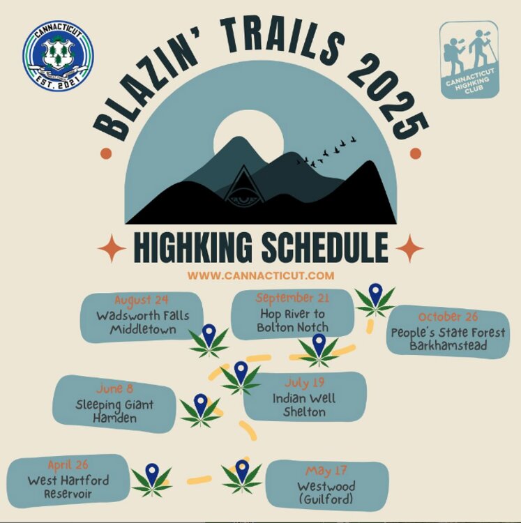 Blazin' Trails 2025 Highking Schedule — six hikes from April through October across Connecticut